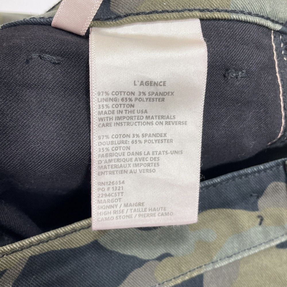 L'Agence Jeans Women's Size 25 Margot High Rise Skinny Camo Stone Tuxedo Stripe - Picture 7 of 9
